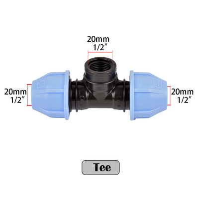 Σπείρωμα 1/2" 3/4"1" σε 20/25/32 PE Pipe Straight Tee Ebow Connector Σύστημα άρδευσης Σύζευξη μετατροπής σωλήνα PVC