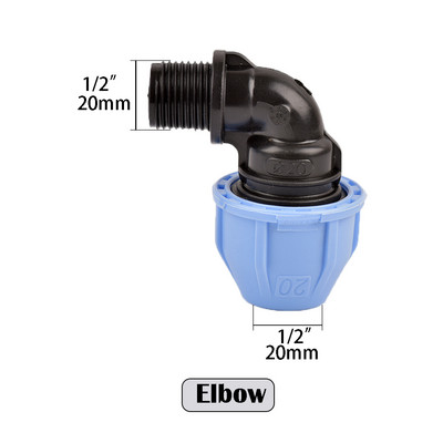 Σπείρωμα 1/2" 3/4"1" σε 20/25/32 PE Pipe Straight Tee Ebow Connector Σύστημα άρδευσης Σύζευξη μετατροπής σωλήνα PVC