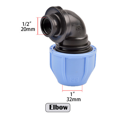Σπείρωμα 1/2" 3/4"1" σε 20/25/32 PE Pipe Straight Tee Ebow Connector Σύστημα άρδευσης Σύζευξη μετατροπής σωλήνα PVC