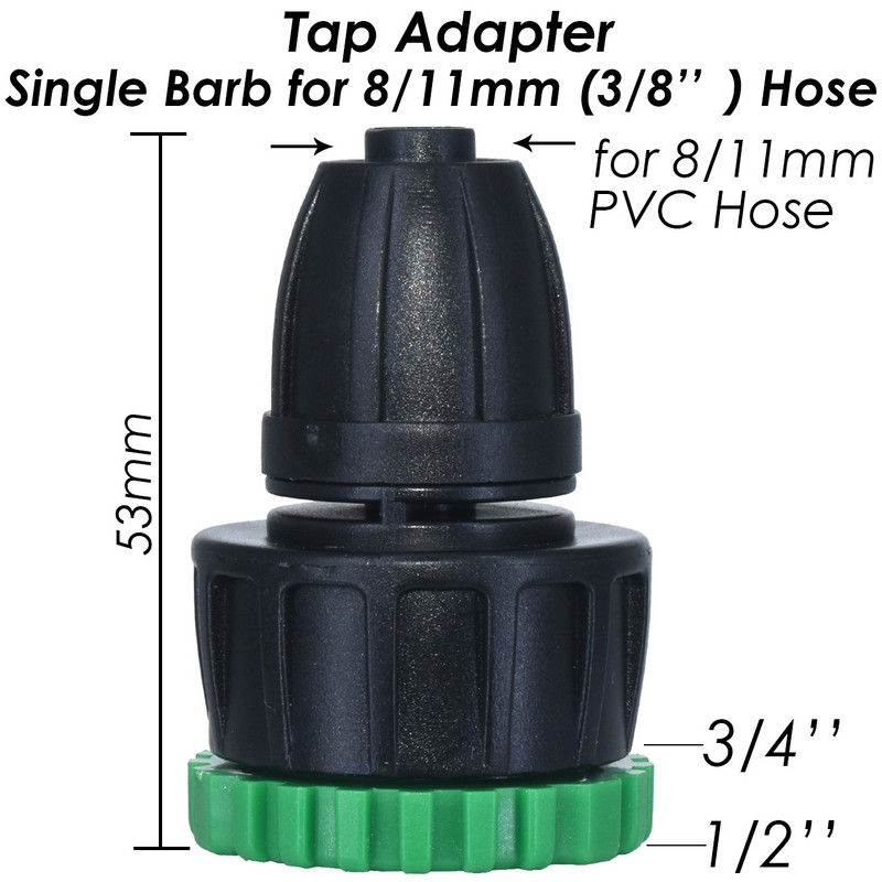 KESLA 3X kerti csap adapter osztó tömlő csatlakozók aljzat 1/2" 3/4" - 4/7mm 8/11mm 16mm csepegtető öntöző öntözőcső idom
