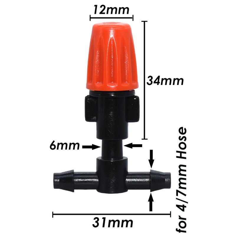 20 DB 1/4 hüvelykes fúvóka csepegtető öntözőpermetező permetező porlasztó locsoló kerti csepegtető öntözőrendszer tömlő-póló csatlakozóval