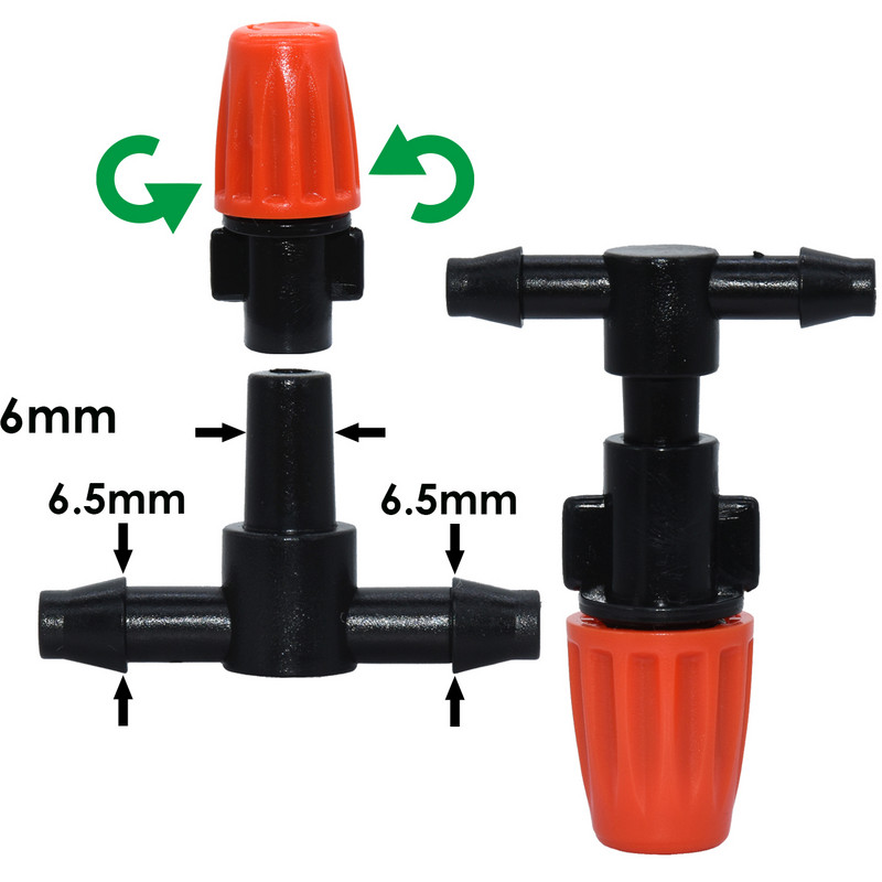 20 DB 1/4 hüvelykes fúvóka csepegtető öntözőpermetező permetező porlasztó locsoló kerti csepegtető öntözőrendszer tömlő-póló csatlakozóval