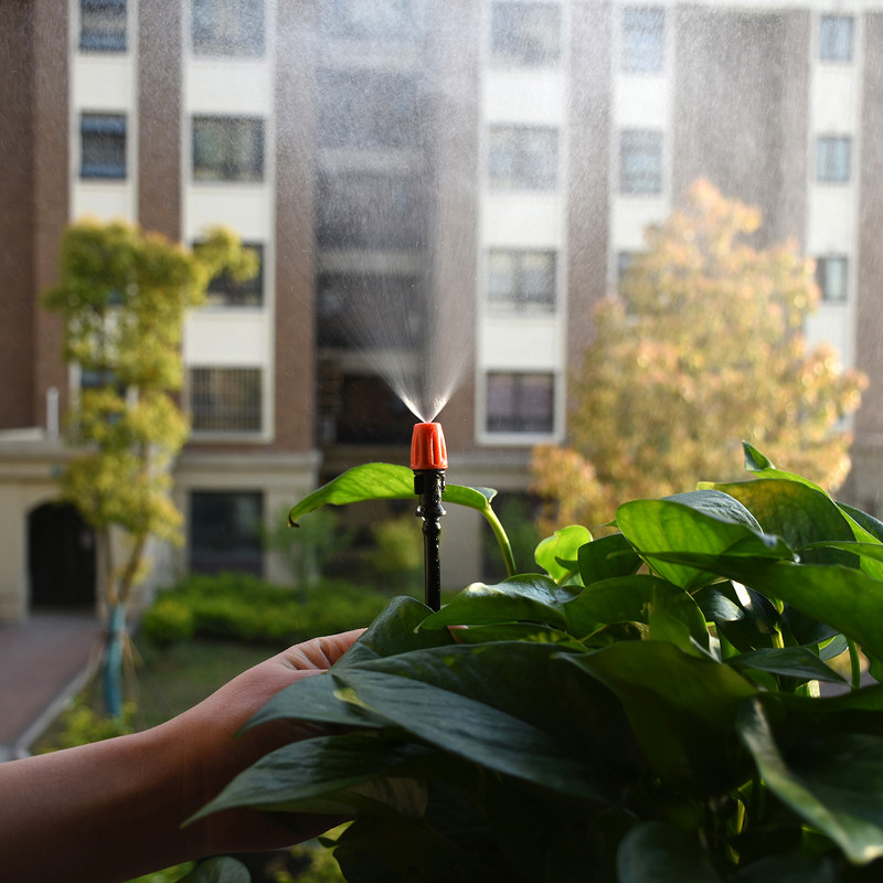 20 DB 1/4 hüvelykes fúvóka csepegtető öntözőpermetező permetező porlasztó locsoló kerti csepegtető öntözőrendszer tömlő-póló csatlakozóval