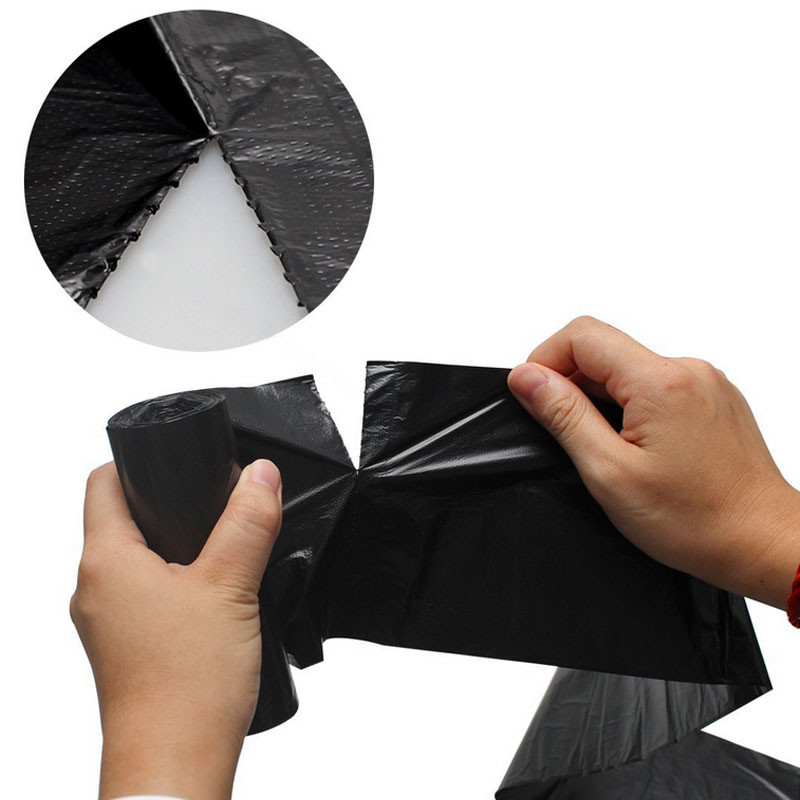 1 tekercs 50 * 60 cm szemeteszsákok egyszínű vastag, kényelmes környezetbarát műanyag szemeteszsákok eldobható műanyag zacskók fekete szemét