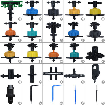 Sodo 1/8" lašelinio laistymo purkštuvas 4 krypčių vandens vamzdžio jungtis 4/7 mm iki 3/5 mm žarnos lenkimo rodyklės skleidėjo lašintuvo laistymo jungtis