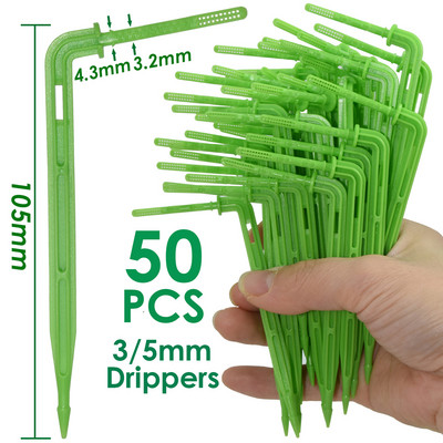 SPRYCLE 25 ΤΕΜ. Bend Arrow Dripper Micro Drip Irrigation Drops Emitters Watering Saving 3/5mm Hose Garden Sprinklers DroppersTool