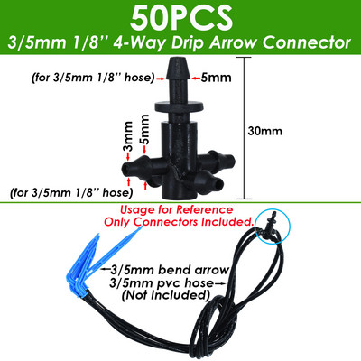 SPRYCLE 25 ΤΕΜ. Bend Arrow Dripper Micro Drip Irrigation Drops Emitters Watering Saving 3/5mm Hose Garden Sprinklers DroppersTool