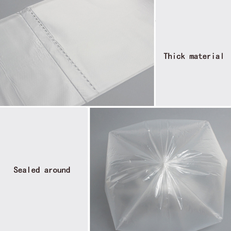 50 db/tekercs fehér szemetes zsákok háztartási konyha eldobható műanyag zacskók szállodai átlátszó szemetes zsákok tisztítószerek