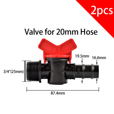 2 τμχ 1/2" 3/4" Thread To Barb 16mm 20mm 25mm PE Hose Connector Adapter Gagriculture Irrigation System Pipe Coupler