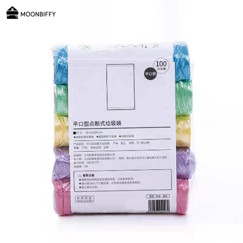 5 tekercs 1 csomag 100 db Háztartási eldobható szemetes tasak Konyhai Tárolás Szemeteszsákok Tisztítás Hulladékzsák Műanyag szemeteszsákok