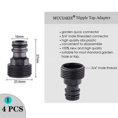 MUCIAKIE Variety Stílusú kerti csap 1/2"-os 3/4"-es női menetes mellbimbós csatlakozás 1/4"-es tömlő gyorscsatlakozó öntözővízelosztók