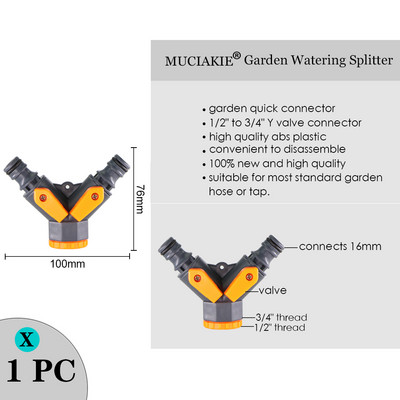 MUCIAKIE Variety Stílusú kerti csap 1/2"-os 3/4"-es női menetes mellbimbós csatlakozás 1/4"-es tömlő gyorscsatlakozó öntözővízelosztók