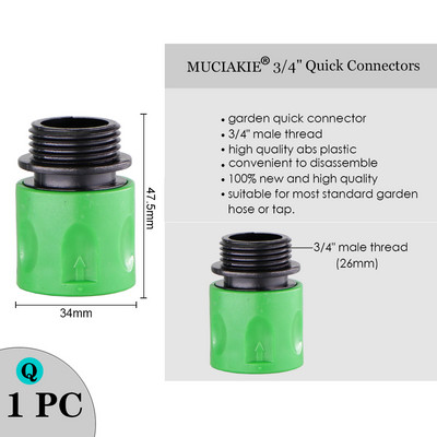 MUCIAKIE Variety Stílusú kerti csap 1/2"-os 3/4"-es női menetes mellbimbós csatlakozás 1/4"-es tömlő gyorscsatlakozó öntözővízelosztók