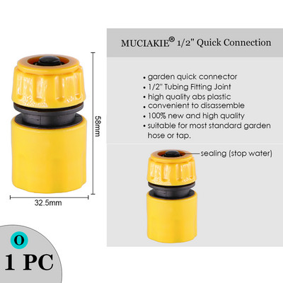 MUCIAKIE Variety Stílusú kerti csap 1/2"-os 3/4"-es női menetes mellbimbós csatlakozás 1/4"-es tömlő gyorscsatlakozó öntözővízelosztók