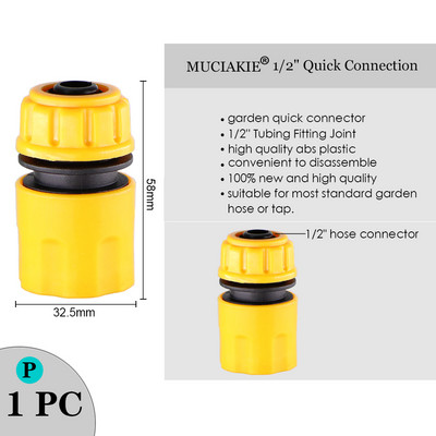 MUCIAKIE Variety Stílusú kerti csap 1/2"-os 3/4"-es női menetes mellbimbós csatlakozás 1/4"-es tömlő gyorscsatlakozó öntözővízelosztók
