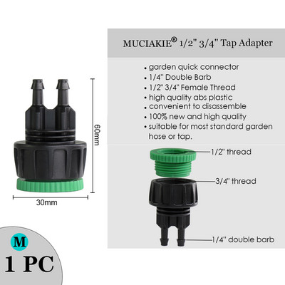MUCIAKIE Variety Stílusú kerti csap 1/2"-os 3/4"-es női menetes mellbimbós csatlakozás 1/4"-es tömlő gyorscsatlakozó öntözővízelosztók