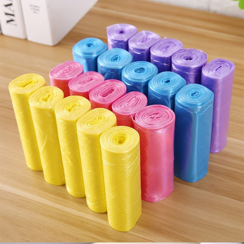 100 buc. Saci de gunoi cu gură plată, groși, mari, de unică folosință, 5 role, saci de gunoi din plastic