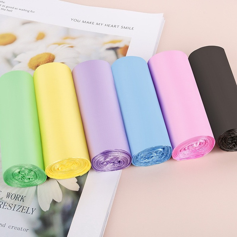 100 buc. Saci de gunoi cu gură plată, groși, mari, de unică folosință, 5 role, saci de gunoi din plastic