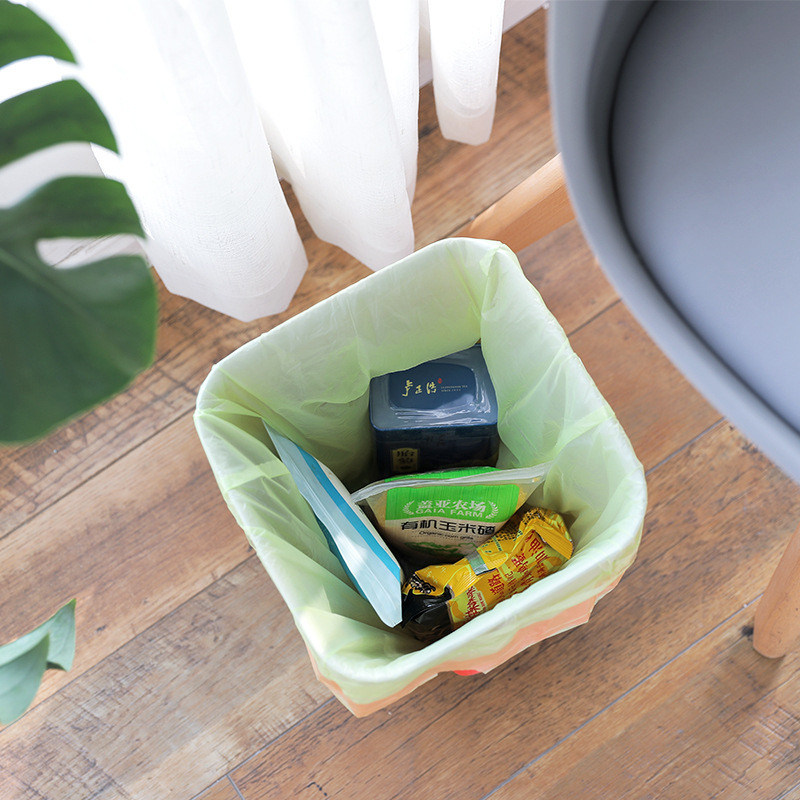 15 db/tekercs Otthoni szemeteszsákok Hordozható, vastagított húzózsinórral szemeteszsákok Konyhai tároló fekete műanyag hulladékzsák tisztítószerek