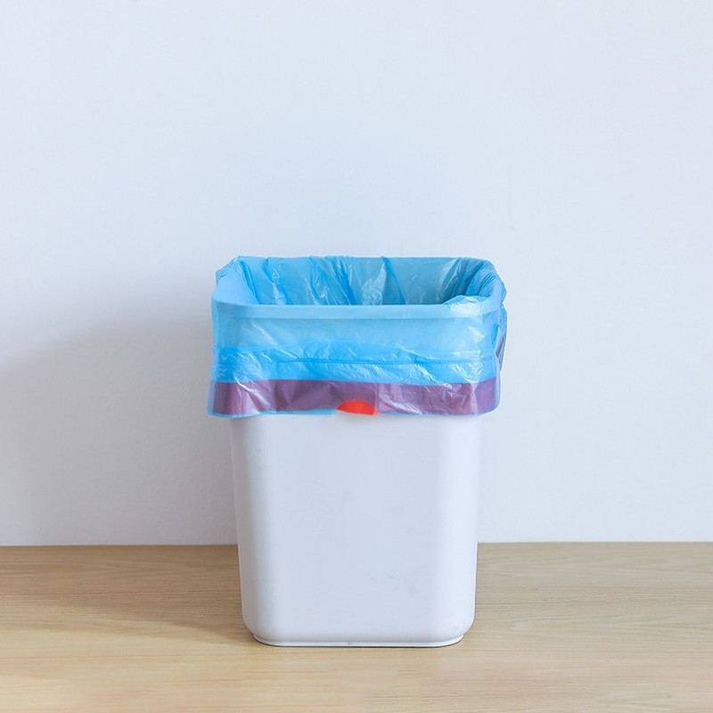 15 db/tekercs Otthoni szemeteszsákok Hordozható, vastagított húzózsinórral szemeteszsákok Konyhai tároló fekete műanyag hulladékzsák tisztítószerek