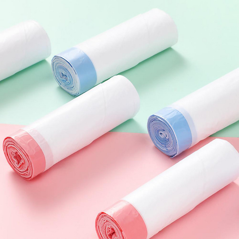 20 db/tekercs Kényelmes szemeteszsák Ponttörő típusú hulladékzsák Szivárgásmentes háztartási eldobható, hordozható szemeteszsák szemetes tároló