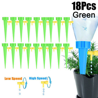 Автоматичен инструмент за капково напояване 3/6/12/18PCS Spike Автоматичен комплект за поливане на градински цветя за растения Регулируемо устройство за самонапояване на вода