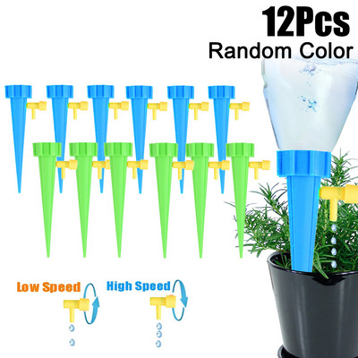 Автоматичен инструмент за капково напояване 3/6/12/18PCS Spike Автоматичен комплект за поливане на градински цветя за растения Регулируемо устройство за самонапояване на вода