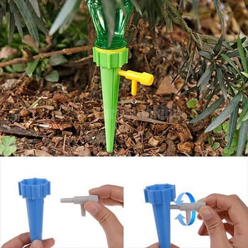Αυτόματη στάγδην αυτοποτιστική ακίδα για φυτά λουλουδιών Θερμοκηπίου Κήπος Ρυθμιζόμενη Auto Water Dripper Device Gaedening Tools