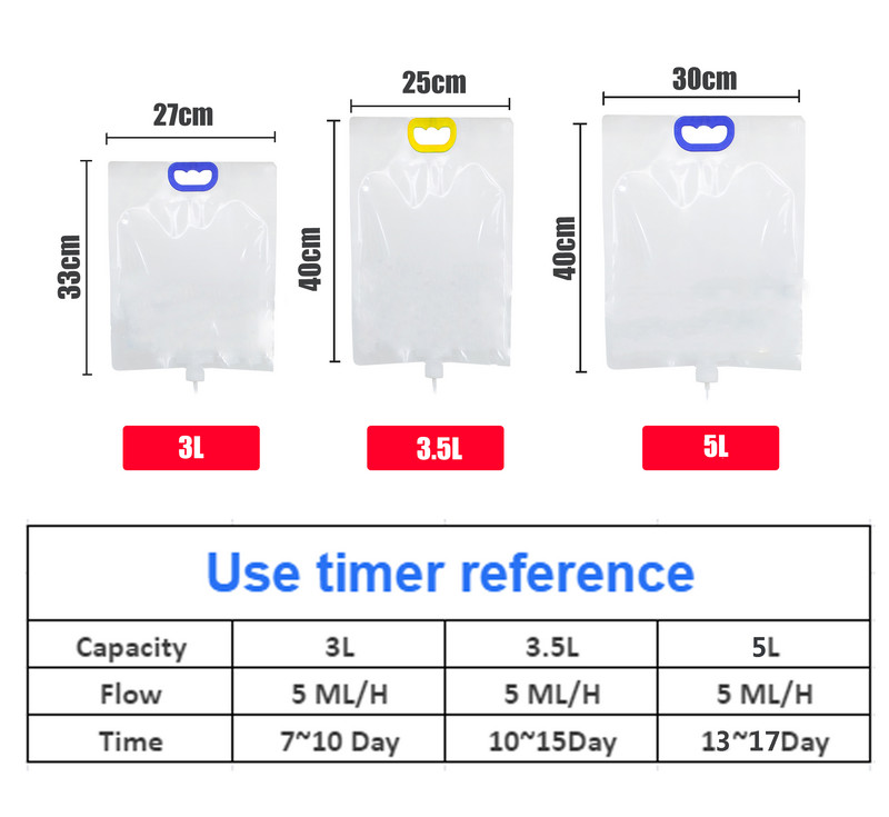 3L/3,5L/6LPnövényi víztáska automata növényi csepegtető öntözés, állítható növényi öntözés csepegtetős műtrágyázó automata öntöző