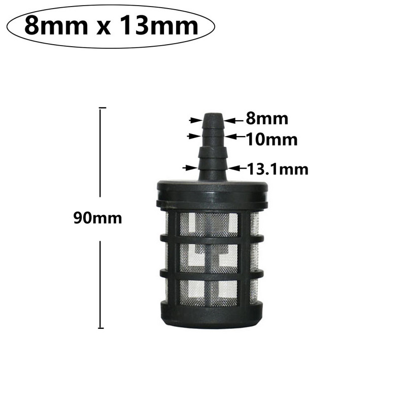 8/10/12/13 mm-es tömlőcső szűrő autómosó kerti öntözés szűrők permetező szivattyú szűrő háló szűrő visszacsapó szelep
