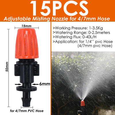 SPRYCLE 1/4`` Hose Watering Spray Sprinkler Emitters Drip Irrigation Garden for 4/7mm Connector Stake Dripper Rotating Nozzle