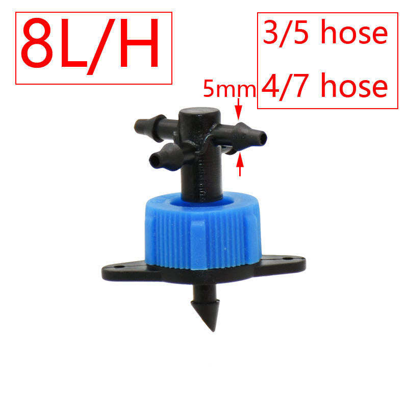 Öntözés 2L/4L/8L Állandó áramlású csepegtető 2/4-irányú keresztcsatlakozóval Mezőgazdasági csepegtető öntözés csepegtető nyíl csatlakozóval, 10 készlet