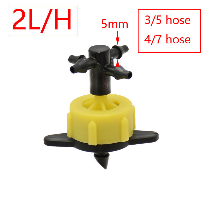 Öntözés 2L/4L/8L Állandó áramlású csepegtető 2/4-irányú keresztcsatlakozóval Mezőgazdasági csepegtető öntözés csepegtető nyíl csatlakozóval, 10 készlet