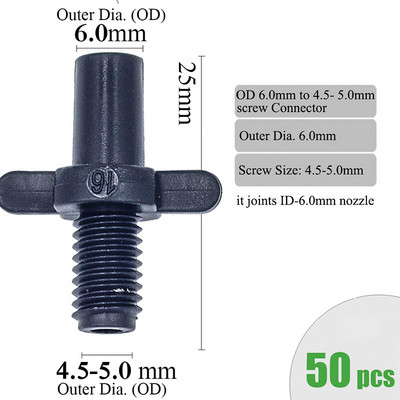 Kerti öntöző csatlakozók szöges, dupla póló könyök csepegtető nyíl keresztes csatlakozó öntözési szerelvény 3/5 4/7 mm-es tömlőhöz