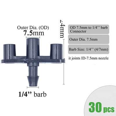 Kerti öntöző csatlakozók szöges, dupla póló könyök csepegtető nyíl keresztes csatlakozó öntözési szerelvény 3/5 4/7 mm-es tömlőhöz