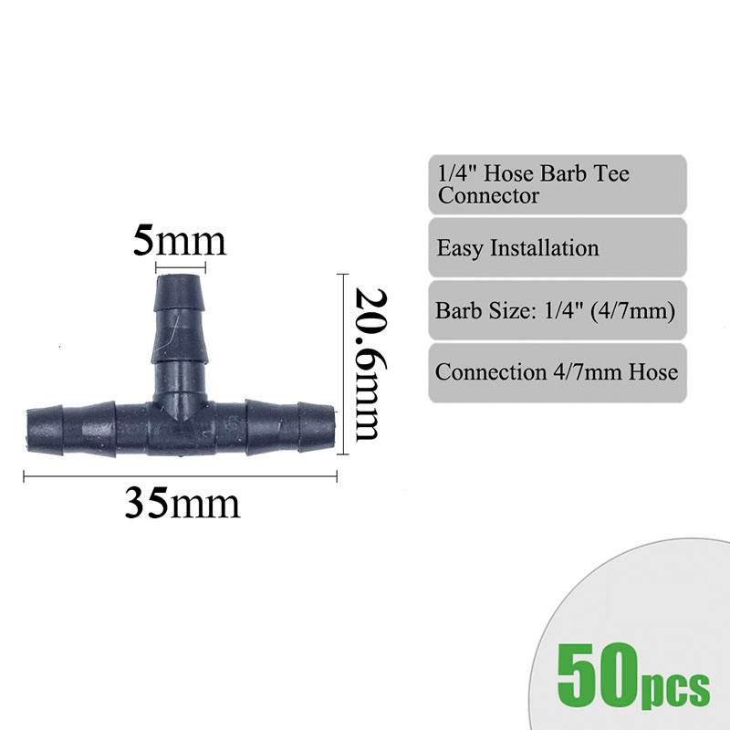 Kerti öntöző csatlakozók szöges, dupla póló könyök csepegtető nyíl keresztes csatlakozó öntözési szerelvény 3/5 4/7 mm-es tömlőhöz
