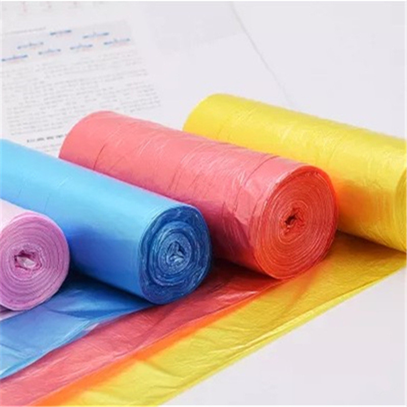 5 tekercs háztartási eldobható szemetes zacskó Vastag szemeteszsákok Színes Konyha Fürdőszoba Tárolás Szemeteszsákok Fekete műanyag zacskó