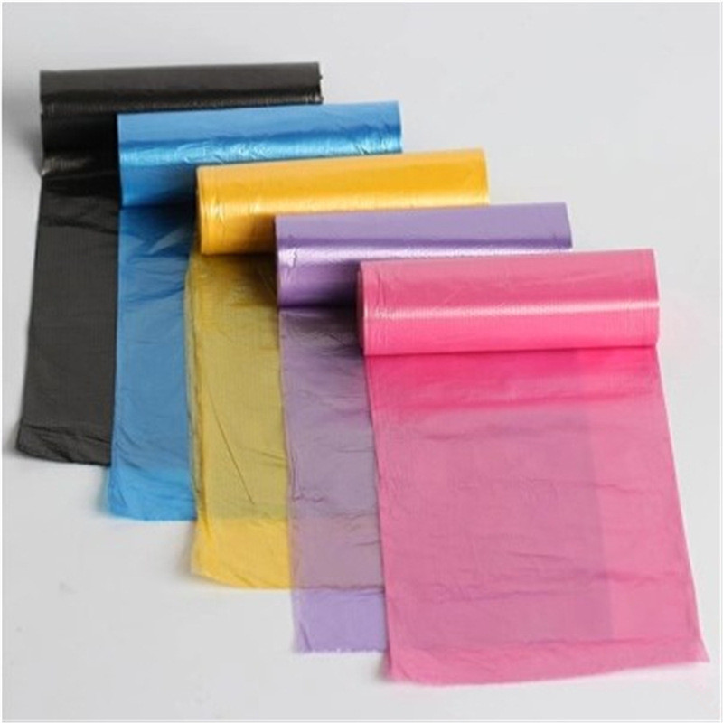 5 tekercs háztartási eldobható szemetes zacskó Vastag szemeteszsákok Színes Konyha Fürdőszoba Tárolás Szemeteszsákok Fekete műanyag zacskó