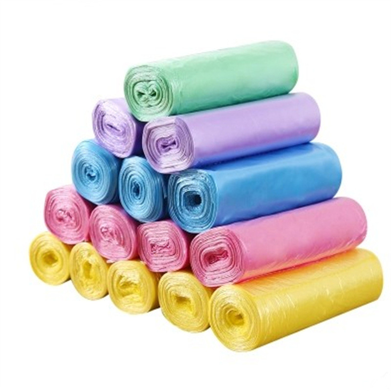 5 tekercs háztartási eldobható szemetes zacskó Vastag szemeteszsákok Színes Konyha Fürdőszoba Tárolás Szemeteszsákok Fekete műanyag zacskó