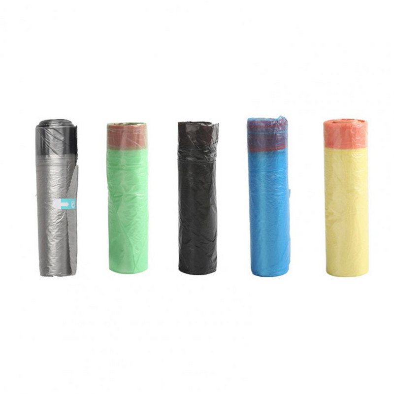 5 tekercs kiváló minőségű szemeteszsák Íztelen PE szemetes tasak Eldobható műanyag tasak összesen 75 db