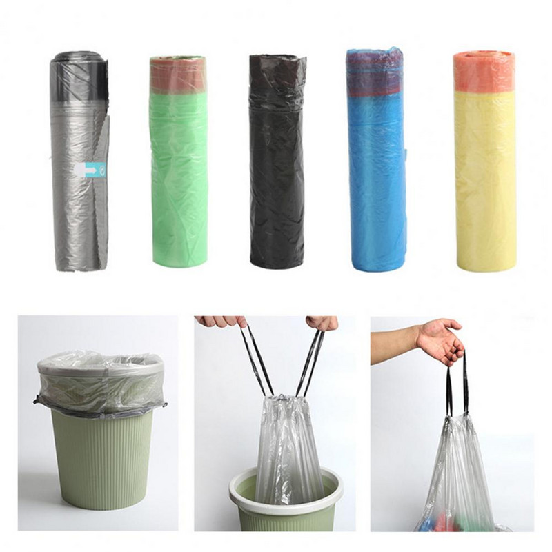 5 tekercs kiváló minőségű szemeteszsák Íztelen PE szemetes tasak Eldobható műanyag tasak összesen 75 db