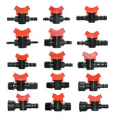 Μινιατούρες βαλβίδας ζεύξης Garden Tap για 4/7mm 3/8 10/16/20/25mm Εύκαμπτος σωλήνας Garden Irigation Pipe Pipe Barb
