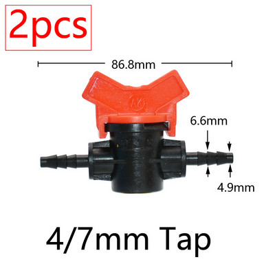 Μινιατούρες βαλβίδας ζεύξης Garden Tap για 4/7mm 3/8 10/16/20/25mm Εύκαμπτος σωλήνας Garden Irigation Pipe Pipe Barb