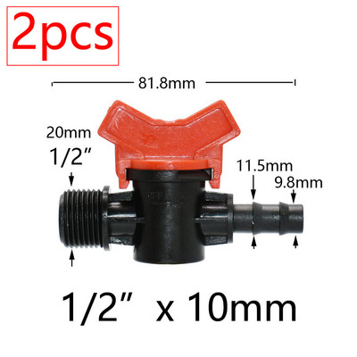 Μινιατούρες βαλβίδας ζεύξης Garden Tap για 4/7mm 3/8 10/16/20/25mm Εύκαμπτος σωλήνας Garden Irigation Pipe Pipe Barb