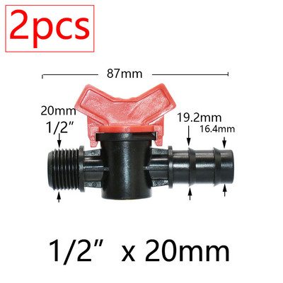 Μινιατούρες βαλβίδας ζεύξης Garden Tap για 4/7mm 3/8 10/16/20/25mm Εύκαμπτος σωλήνας Garden Irigation Pipe Pipe Barb