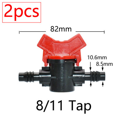 Μινιατούρες βαλβίδας ζεύξης Garden Tap για 4/7mm 3/8 10/16/20/25mm Εύκαμπτος σωλήνας Garden Irigation Pipe Pipe Barb