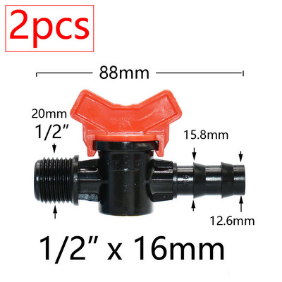 Μινιατούρες βαλβίδας ζεύξης Garden Tap για 4/7mm 3/8 10/16/20/25mm Εύκαμπτος σωλήνας Garden Irigation Pipe Pipe Barb