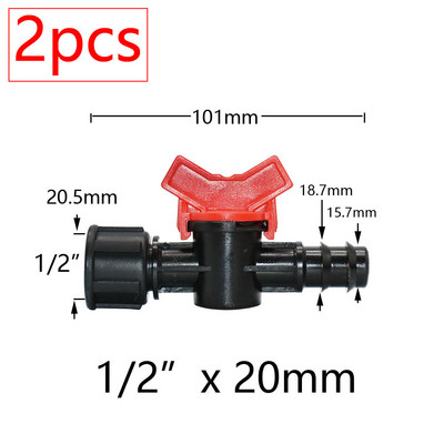 Μινιατούρες βαλβίδας ζεύξης Garden Tap για 4/7mm 3/8 10/16/20/25mm Εύκαμπτος σωλήνας Garden Irigation Pipe Pipe Barb