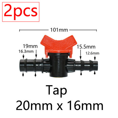 Μινιατούρες βαλβίδας ζεύξης Garden Tap για 4/7mm 3/8 10/16/20/25mm Εύκαμπτος σωλήνας Garden Irigation Pipe Pipe Barb