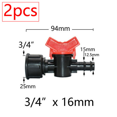 Μινιατούρες βαλβίδας ζεύξης Garden Tap για 4/7mm 3/8 10/16/20/25mm Εύκαμπτος σωλήνας Garden Irigation Pipe Pipe Barb